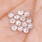 White Round Rose Cut Natural Earth Mined Diamond