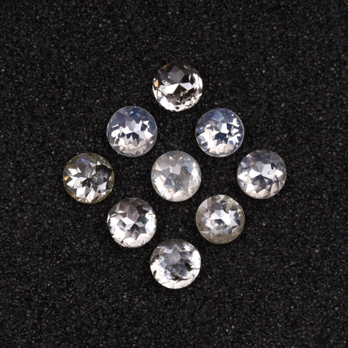White Round Rose Cut Natural Earth Mined Diamond - Minimal Carbon