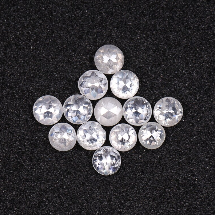White Round Rose Cut Natural Earth Mined Diamond