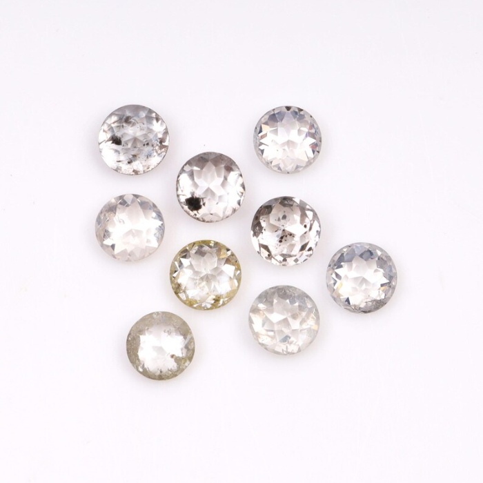 White Round Rose Cut Natural Earth Mined Diamond - Minimal Carbon