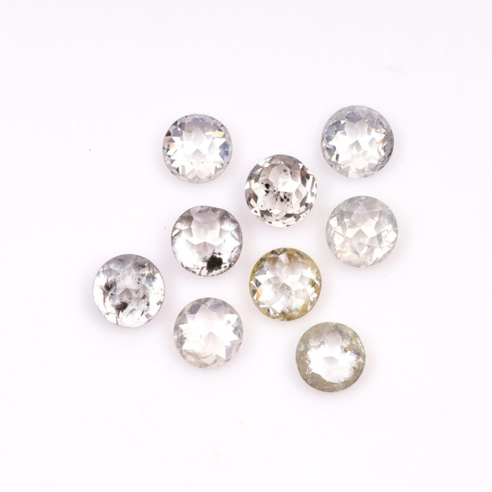 White Round Rose Cut Natural Earth Mined Diamond - Minimal Carbon