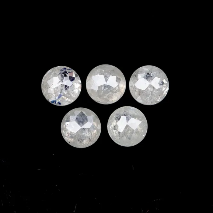 White Round Rose Cut Natural Earth Mined Diamond