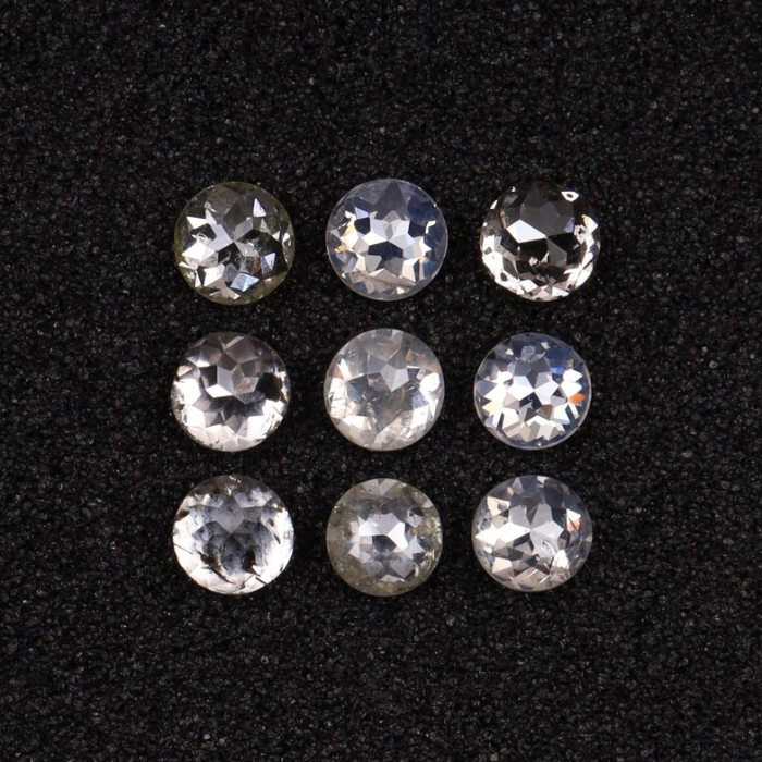 White Round Rose Cut Natural Earth Mined Diamond - Minimal Carbon