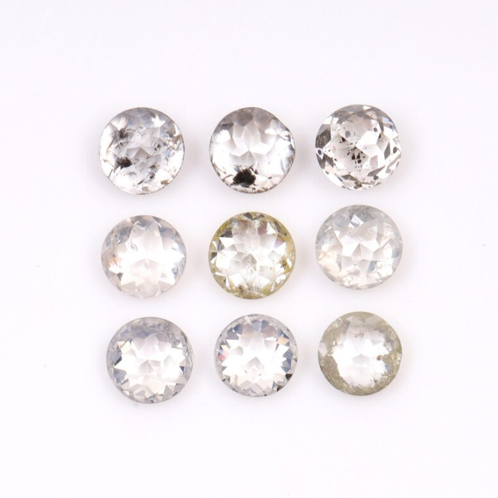 White Round Rose Cut Natural Earth Mined Diamond - Minimal Carbon