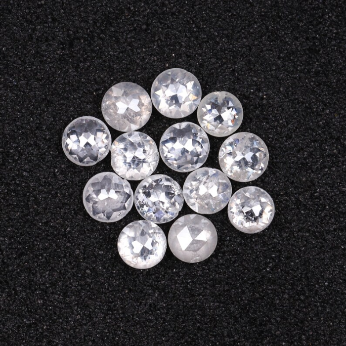 White Round Rose Cut Natural Earth Mined Diamond