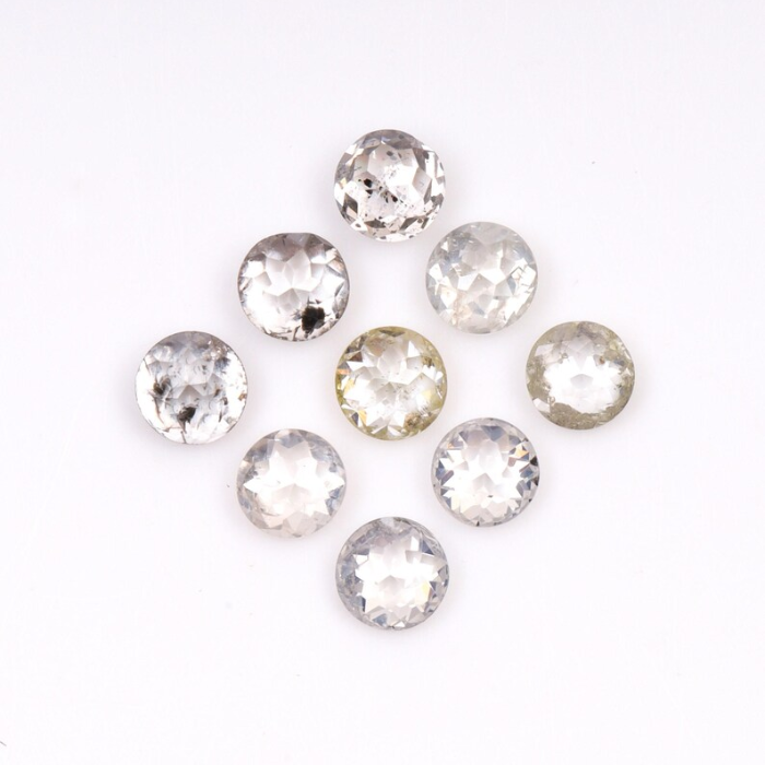 White Round Rose Cut Natural Earth Mined Diamond - Minimal Carbon