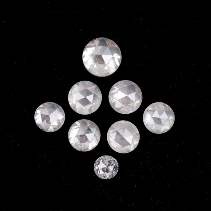 White Round Rose Cut Natural Loose Earth Mined Diamond