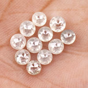 White Round Rose Cut Natural Loose Earth Mined Diamond