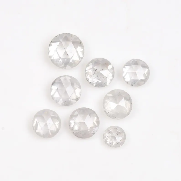 White Round Rose Cut Natural Loose Earth Mined Diamond