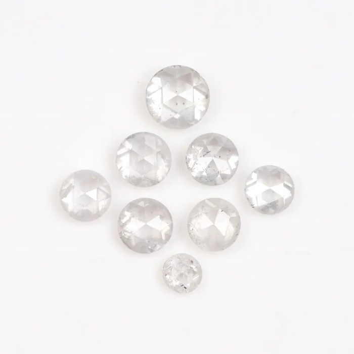 White Round Rose Cut Natural Loose Earth Mined Diamond