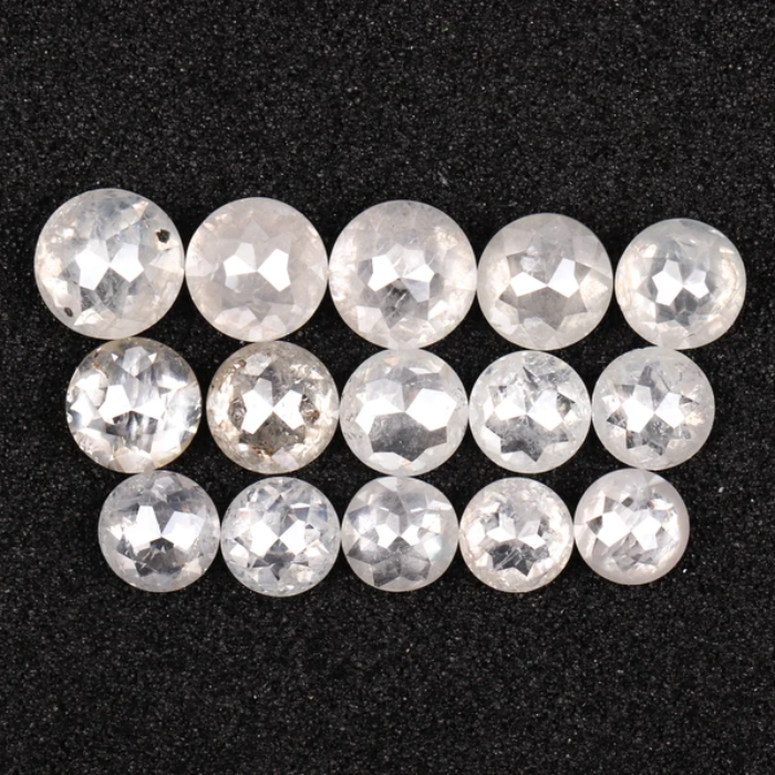 White Round Rose Cut Natural Loose Earth Mined Diamond