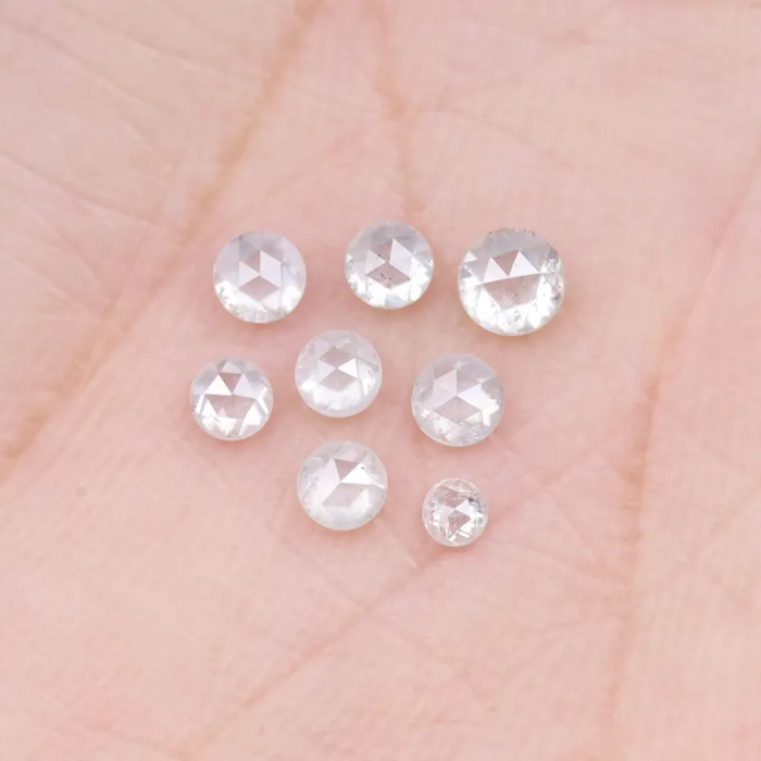 White Round Rose Cut Natural Loose Earth Mined Diamond