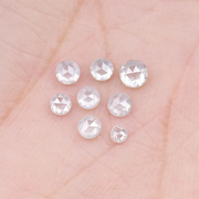 White Round Rose Cut Natural Loose Earth Mined Diamond