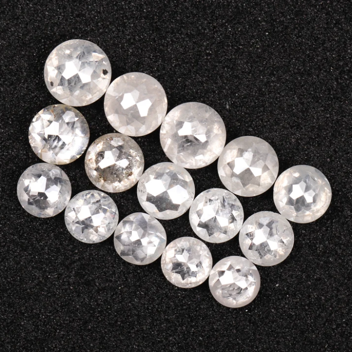 White Round Rose Cut Natural Loose Earth Mined Diamond