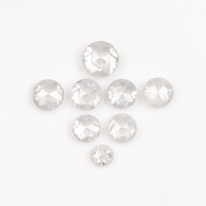 White Round Rose Cut Natural Loose Earth Mined Diamond