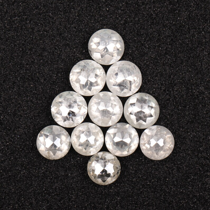 White Round Rose Cut Natural Loose Earth Mined Diamond