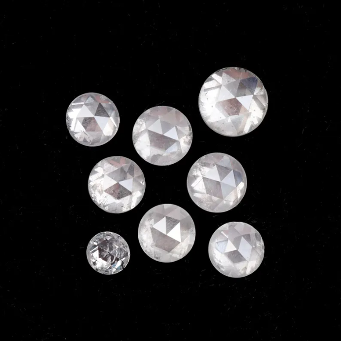White Round Rose Cut Natural Loose Earth Mined Diamond