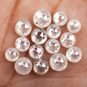White Round Rose Cut Natural Loose Earth Mined Diamond