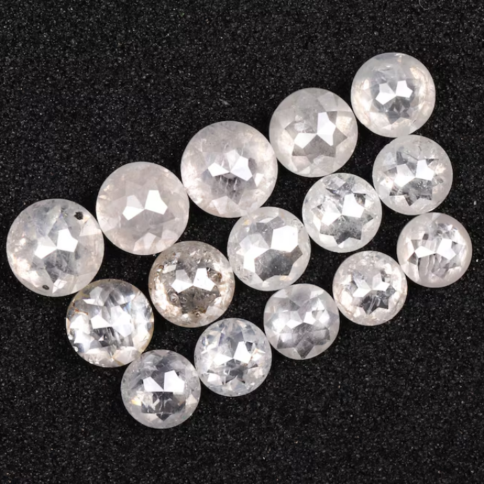 White Round Rose Cut Natural Loose Earth Mined Diamond