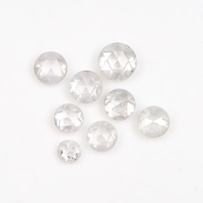 White Round Rose Cut Natural Loose Earth Mined Diamond