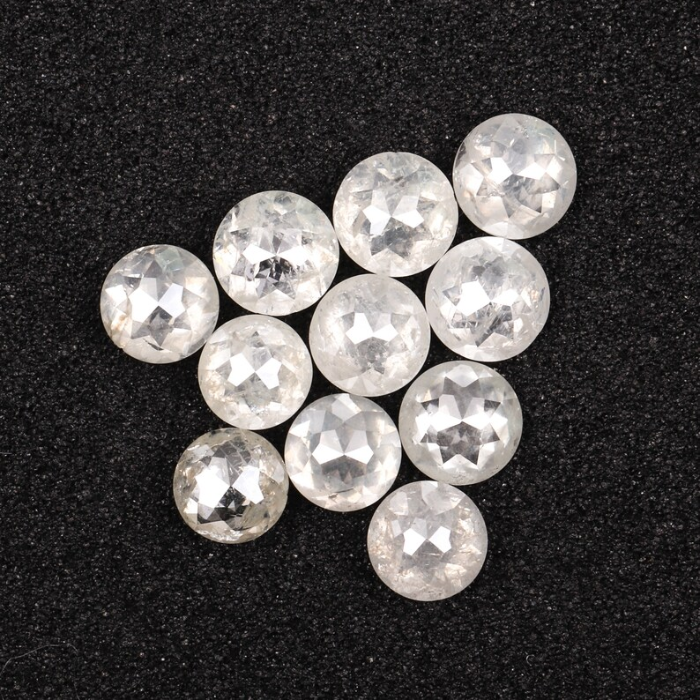 White Round Rose Cut Natural Loose Earth Mined Diamond