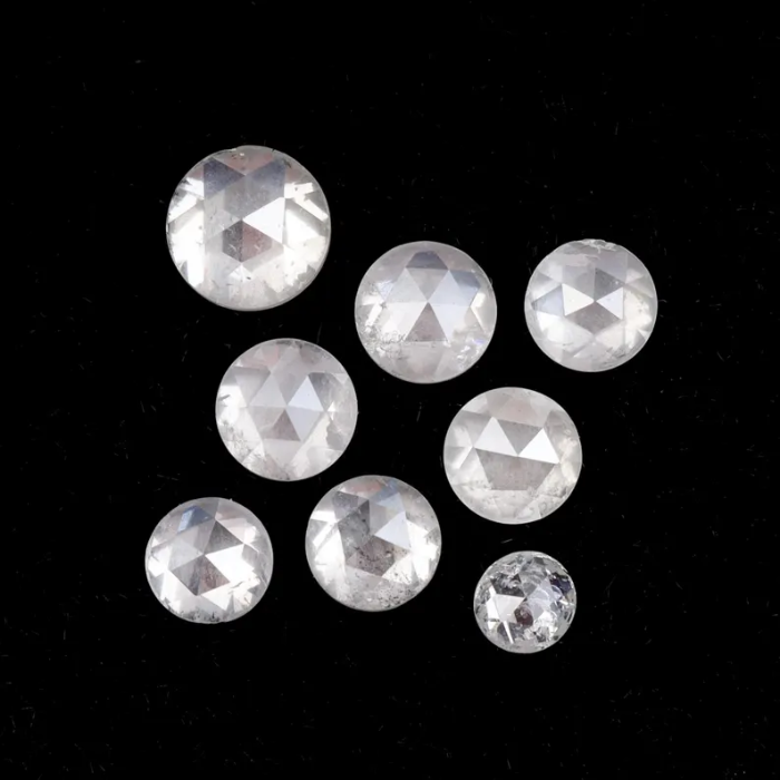White Round Rose Cut Natural Loose Earth Mined Diamond