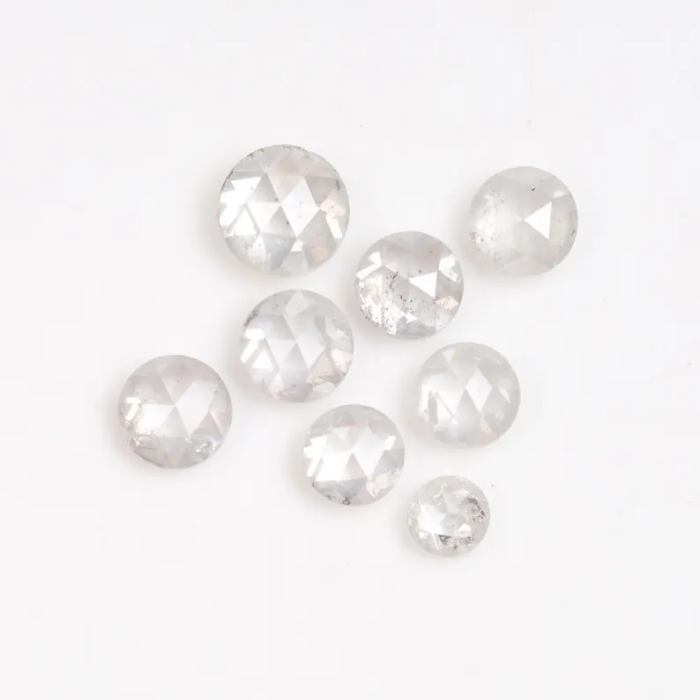 White Round Rose Cut Natural Loose Earth Mined Diamond