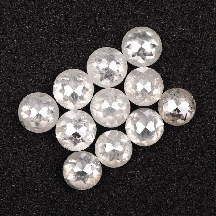 White Round Rose Cut Natural Loose Earth Mined Diamond