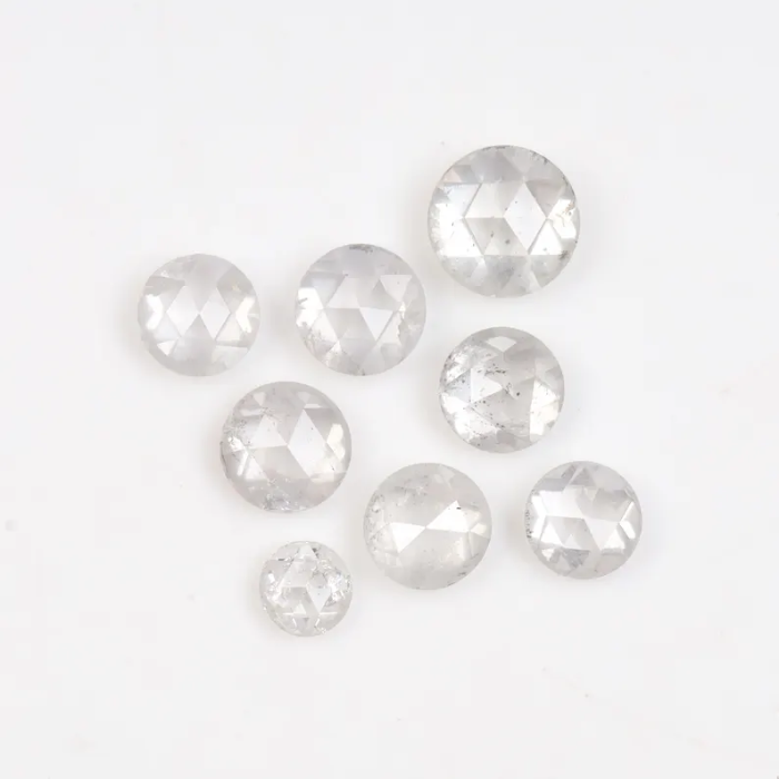 White Round Rose Cut Natural Loose Earth Mined Diamond