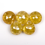 Yellow Loose Round Rose Cut Natural Earth Mined Diamond