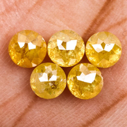 Yellow Loose Round Rose Cut Natural Earth Mined Diamond