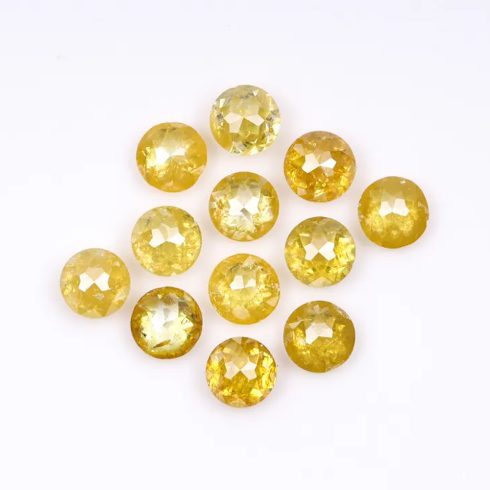 Yellow Natural Loose Round Rose Cut Diamond - Minimal Carbon