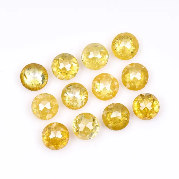 Yellow Natural Loose Round Rose Cut Diamond - Minimal Carbon