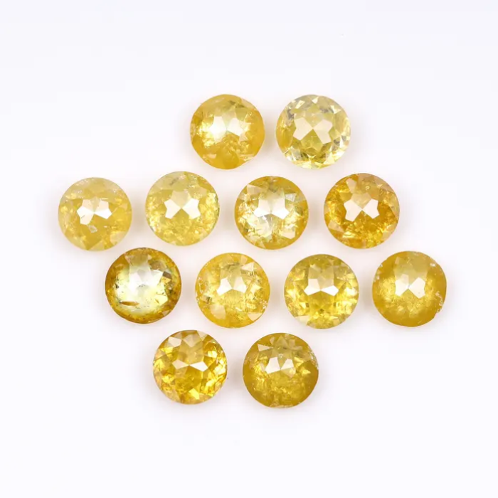 Yellow Natural Loose Round Rose Cut Diamond - Minimal Carbon