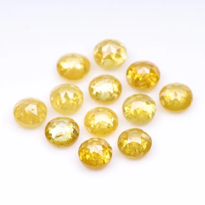 Yellow Natural Loose Round Rose Cut Diamond - Minimal Carbon