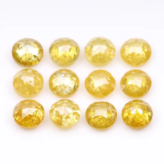 Yellow Natural Loose Round Rose Cut Diamond - Minimal Carbon