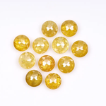 Loose Yellow Round Rose Cut Natural Earth Mined Diamond