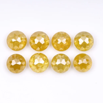 Yellow Natural Round Rose Cut Earth Mined Diamond - Minimal Carbon