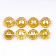 Yellow Natural Round Rose Cut Earth Mined Diamond - Minimal Carbon