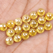 Yellow Natural Round Rose Cut Earth Mined Diamond