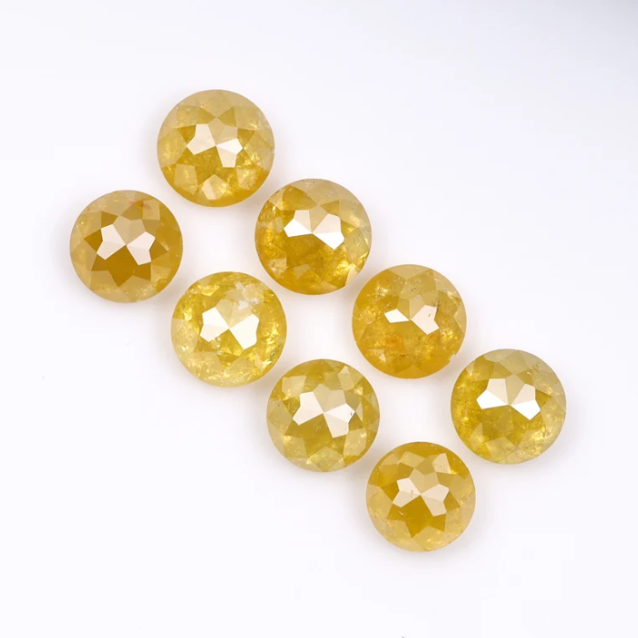 Yellow Natural Round Rose Cut Earth Mined Diamond - Minimal Carbon