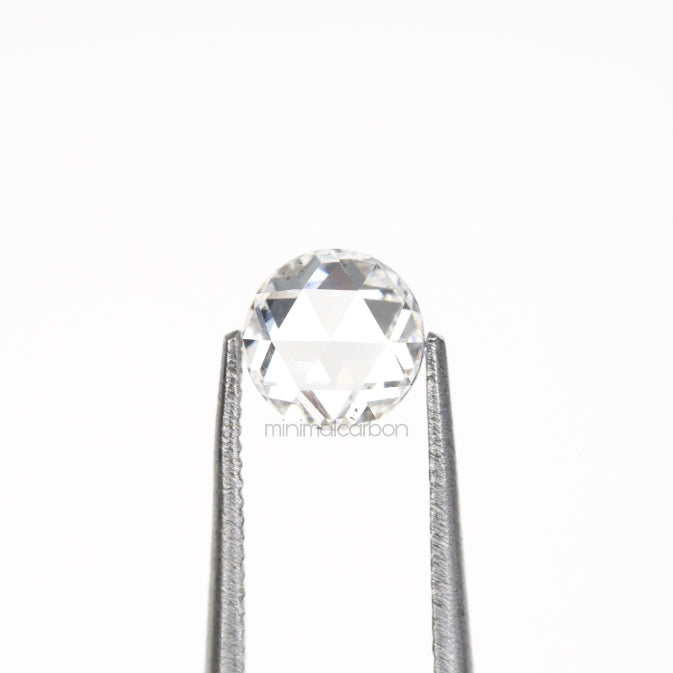 0.60 CT, 5.0 MM | Natural Clear Diamond | Round Rose Cut Diamond - Minimal Carbon