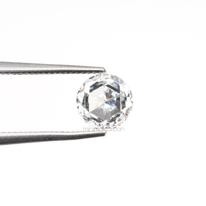 0.60 CT, 5.0 MM | Natural Clear Diamond | Round Rose Cut Diamond - Minimal Carbon