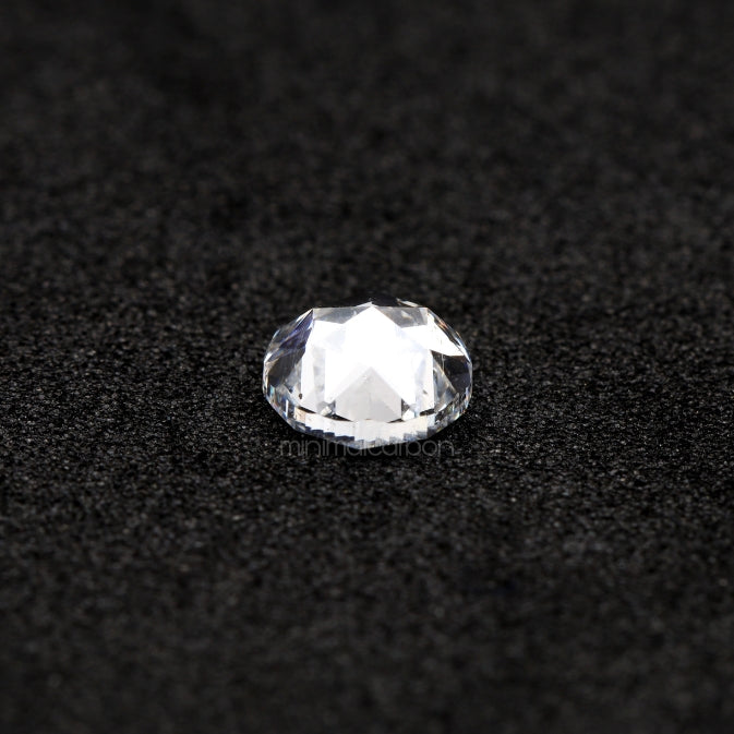 0.60 CT, 5.0 MM | Natural Clear Diamond | Round Rose Cut Diamond - Minimal Carbon