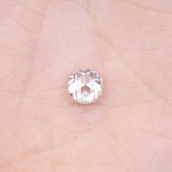 0.60 CT, 5.0 MM | Natural Clear Diamond | Round Rose Cut Diamond - Minimal Carbon