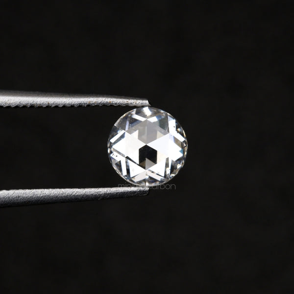 0.60 CT, 5.0 MM | Natural Clear Diamond | Round Rose Cut Diamond - Minimal Carbon