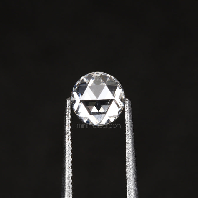 0.60 CT, 5.0 MM | Natural Clear Diamond | Round Rose Cut Diamond - Minimal Carbon