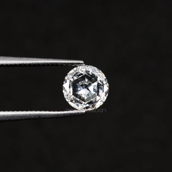 0.60 CT, 5.0 MM | Natural Clear Diamond | Round Rose Cut Diamond - Minimal Carbon
