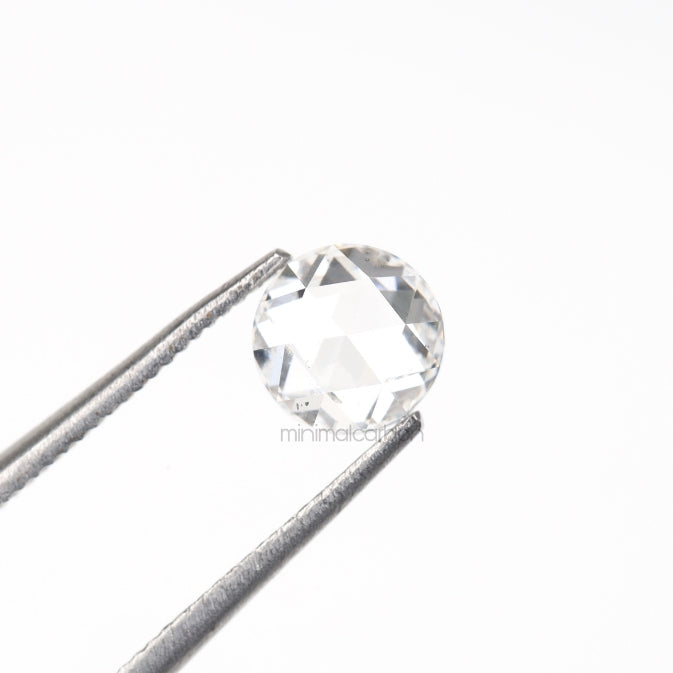 0.60 CT, 5.0 MM | Natural Clear Diamond | Round Rose Cut Diamond - Minimal Carbon