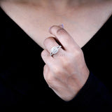 Double Halo Cushion Cut Diamond Engagement Ring